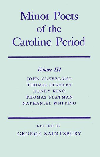 Minor Poets of the Caroline Period book cover