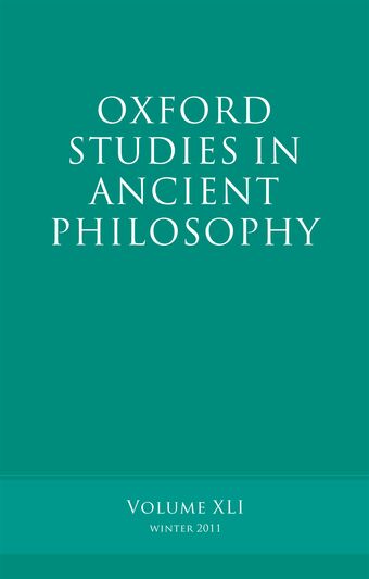 Oxford Studies in Ancient Philosophy book cover