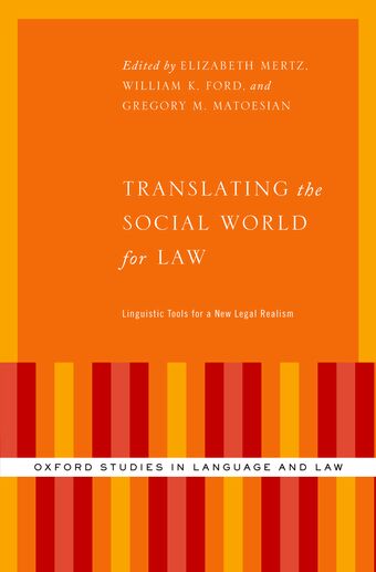 Translating the Social World for Law book cover