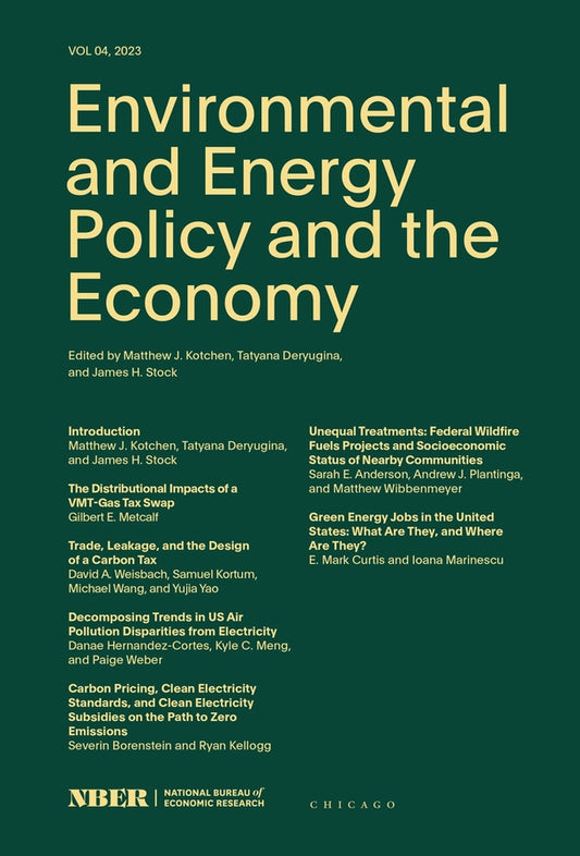 NBER-Environmental and Energy Policy and the Economy cover