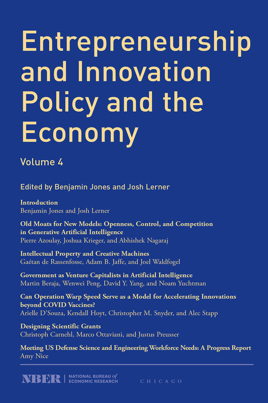 NBER-Entrepreneurship and Innovation Policy and the Economy cover