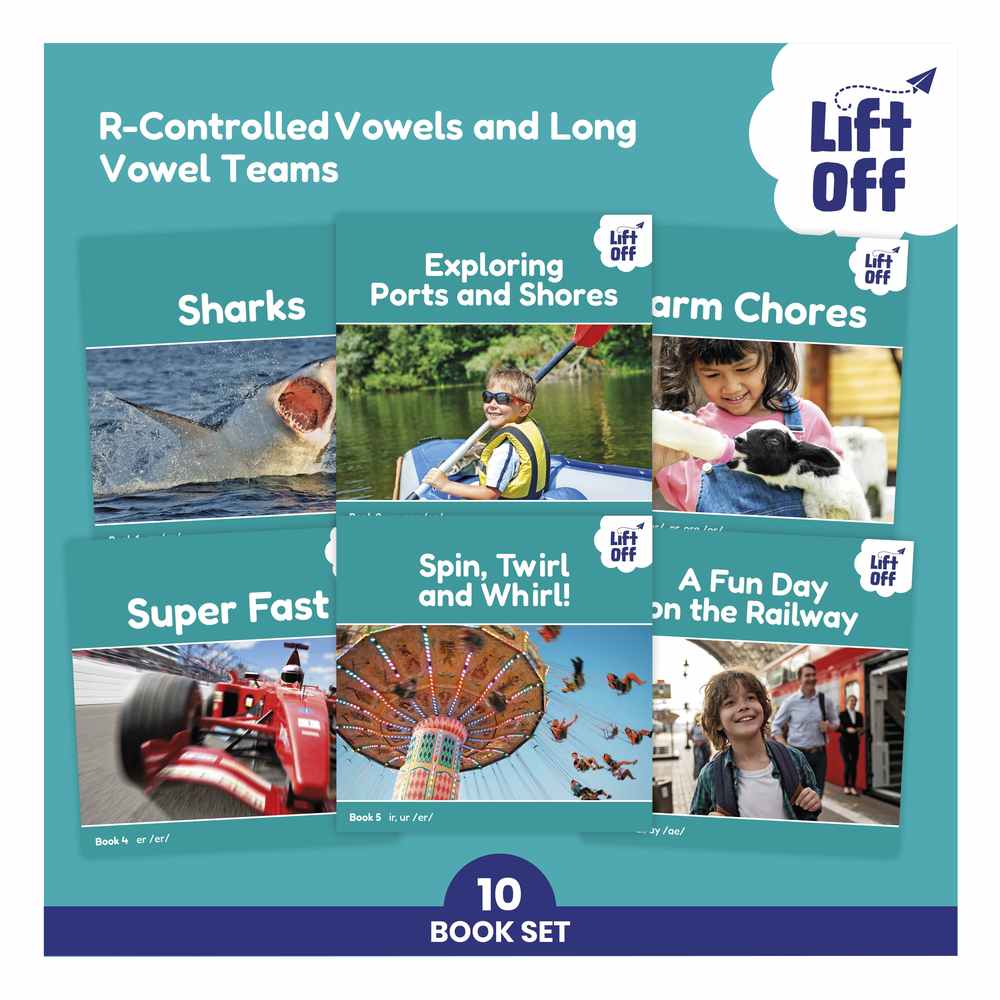Phonic Books Lift Off Readers R-Controlled Vowels and Long Vowel Teams book cover