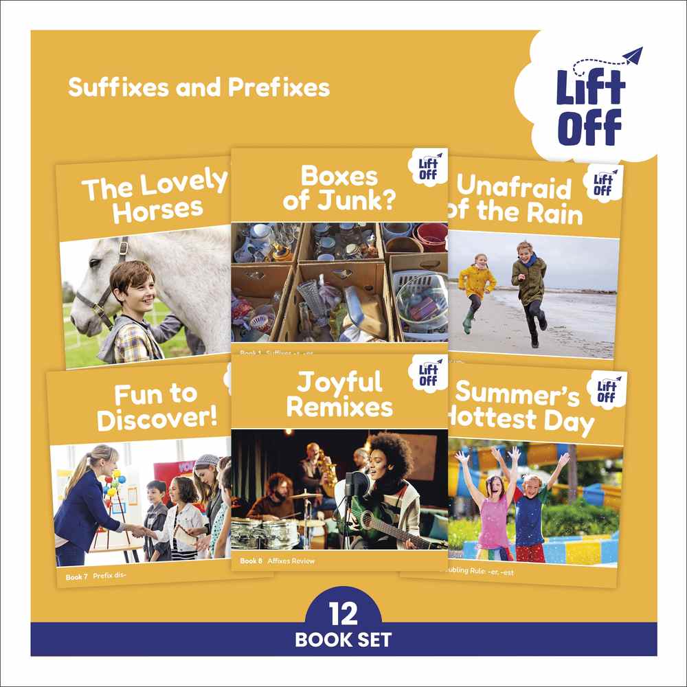 Phonic Books Lift Off Readers Suffixes and Prefixes book cover
