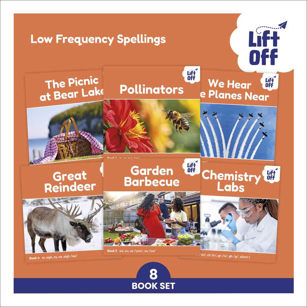 Phonic Books Lift Off Readers Low Frequency Spellings book cover