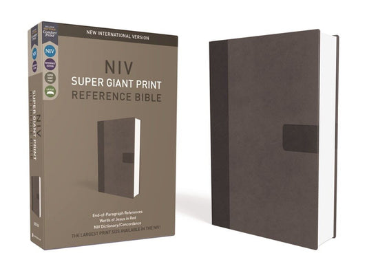 NIV Super Giant Print Reference Bible, Red Letter, Comfort Print [Gray]