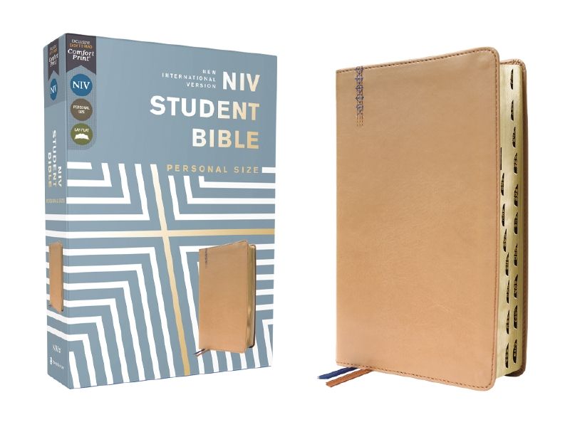 NIV, Student Bible, Personal Size, Thumb Indexed, Comfort Print  [Tan]