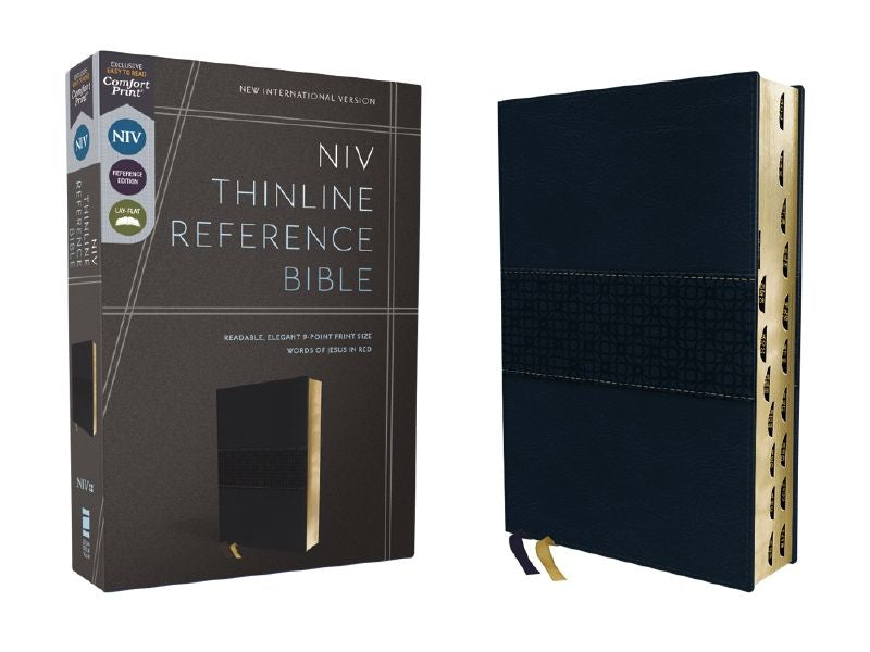 NIV, Thinline Reference Bible, Red Letter, Thumb Indexed, Comfort Print (Navy)