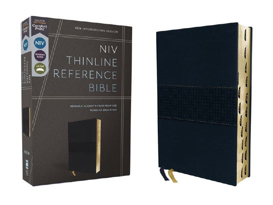 NIV, Thinline Reference Bible, Red Letter, Thumb Indexed, Comfort Print (Navy)