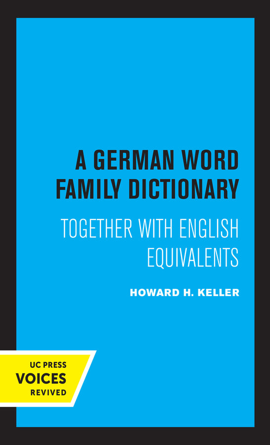 A German Word Family Dictionary: Together with English Equivalents cover