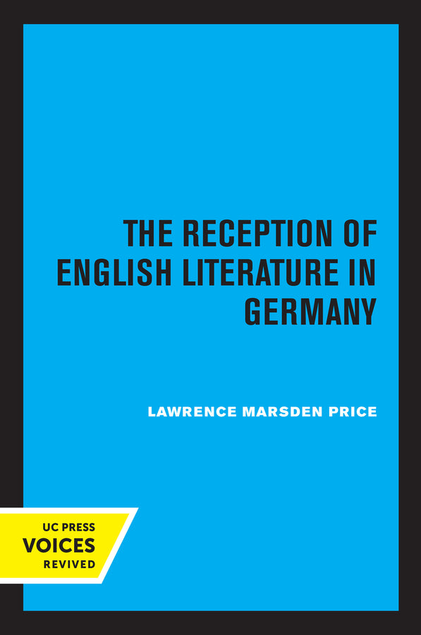 The Reception of English Literature in Germany cover