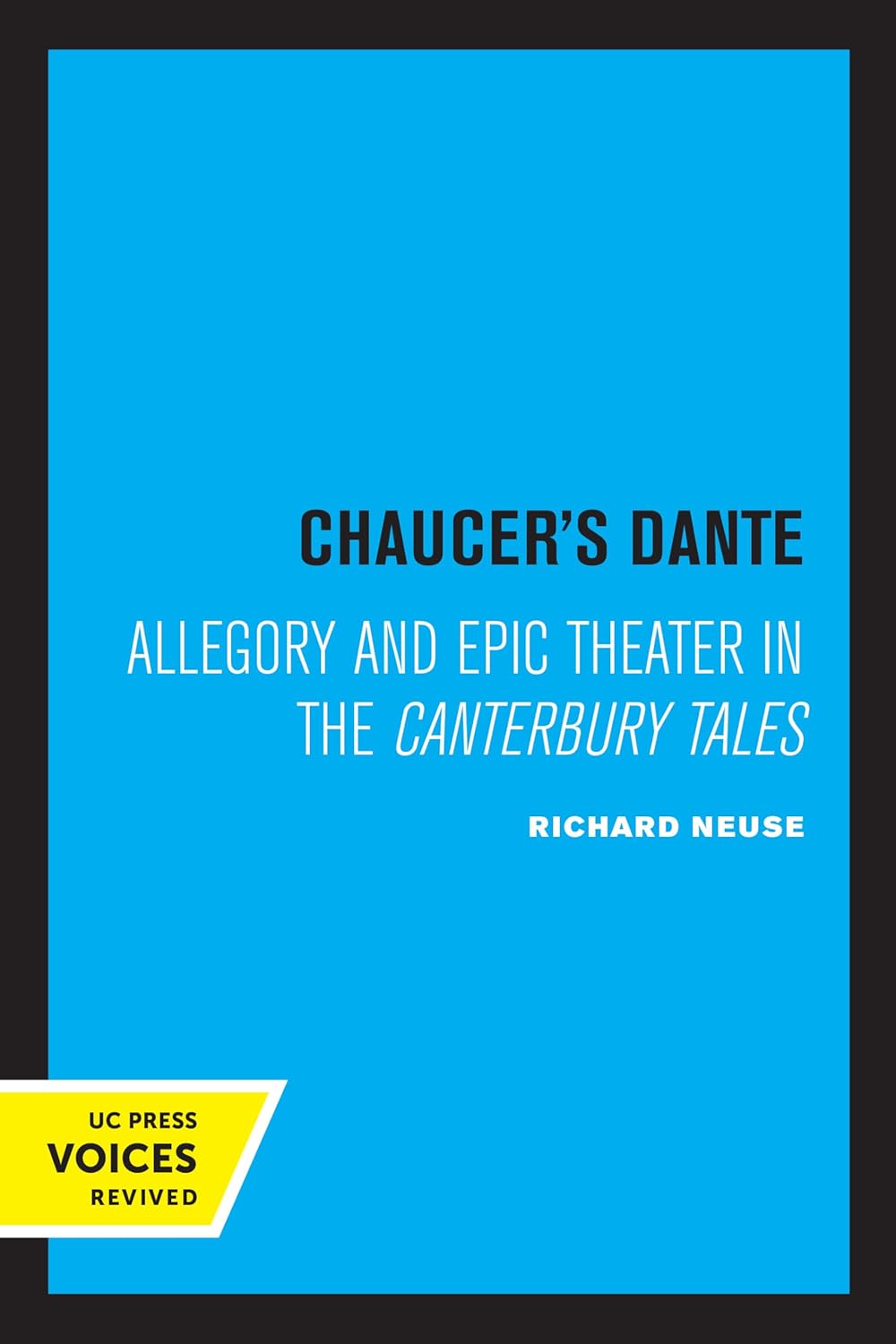 Chaucer's Dante: Allegory and Epic Theater in the Canterbury Tales cover