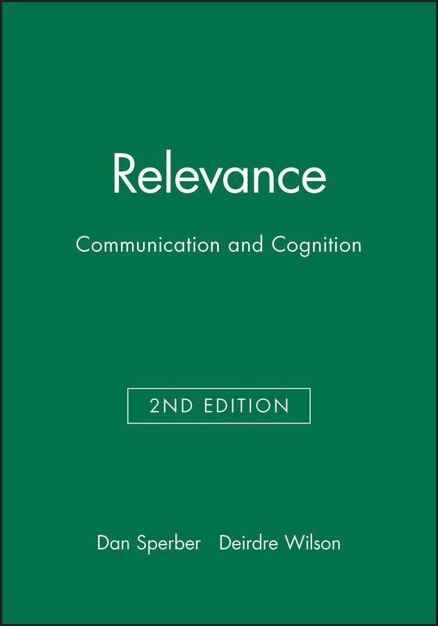 Relevance: Communication and Cognition cover