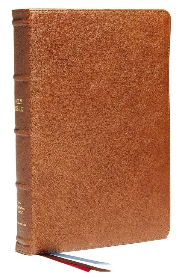 NKJV End-of-Verse Reference Bible, Personal Size Large Print, Premier Collection, Red Letter, Comfort Print [Brown]