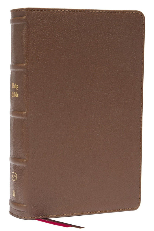KJV, Personal Size Large Print Single-Column Reference Bible, Genuine Leather, Red Letter, Comfort Print: Holy Bible, King James Version [Brown]