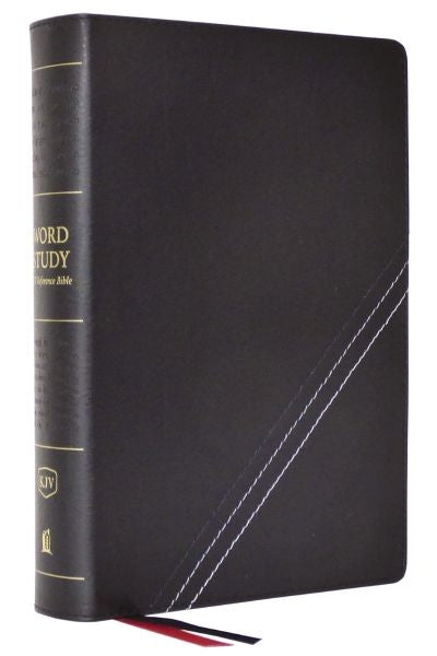 KJV, Word Study Reference Bible, Bonded Leather, Black, Red Letter, Thumb Indexed, Comfort Print: 2,000 Keywords that Unlock the Meaning of the Bible [Black]