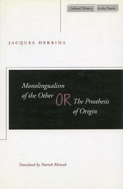 Monolingualism of the Other cover