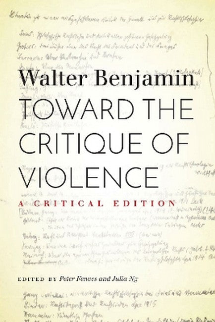 Toward the Critique of Violence cover