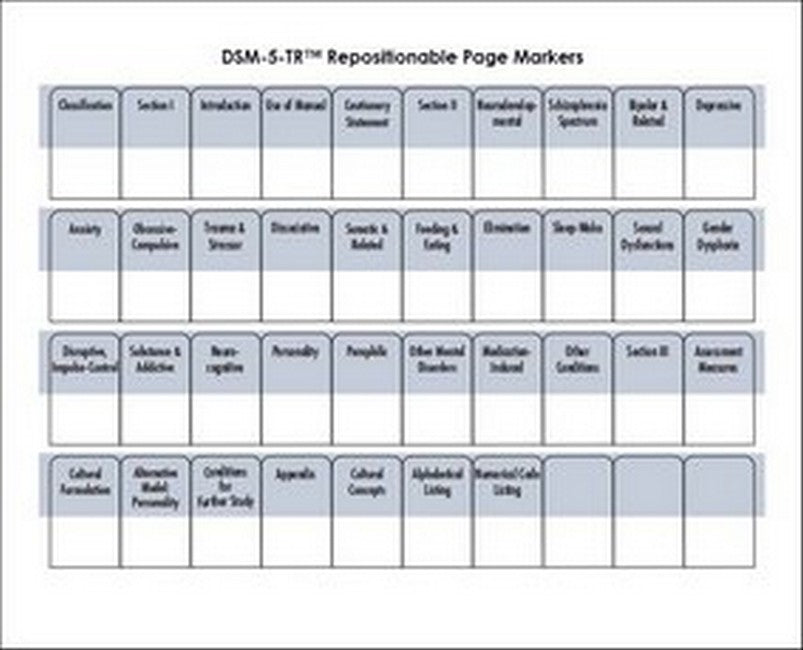 DSM-5-TR (R) Repositionable Page Markers cover