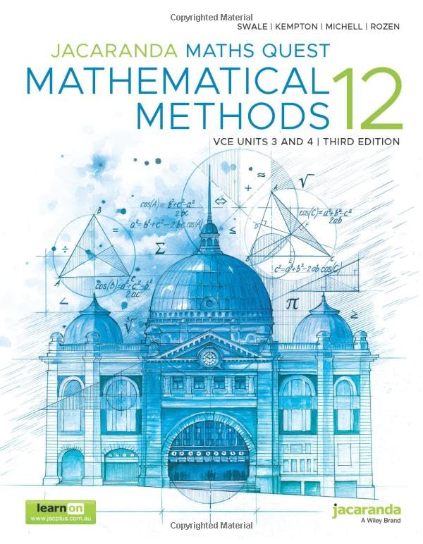 Jacaranda Maths Quest 12 Mathematical Methods VCE Units 3 and 4 3e learnON and Print