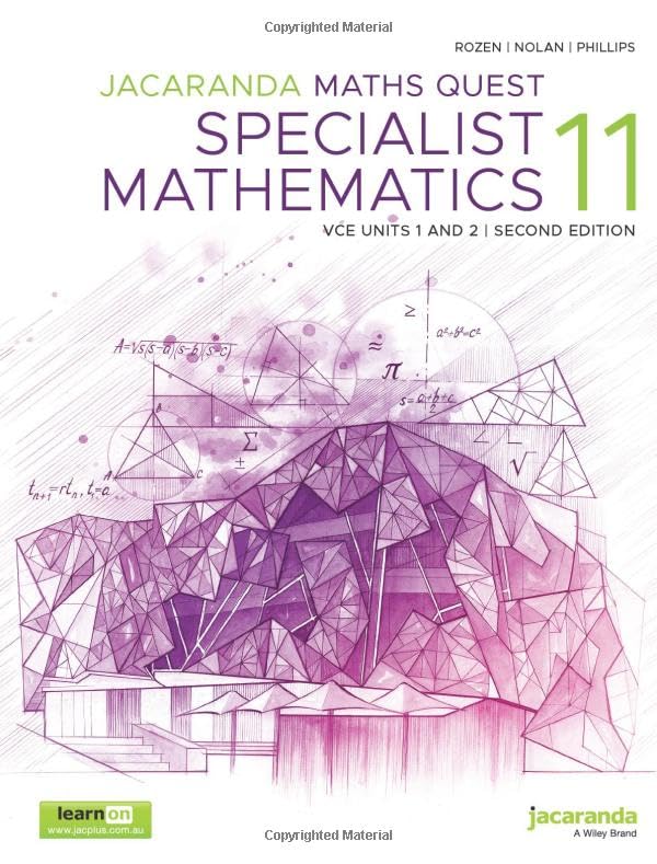 Jacaranda Maths Quest 11 Specialist Mathematics VCE Units 1 and 2, 2e learnON & Print
