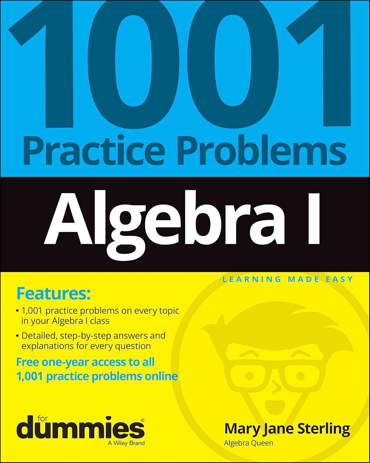 Algebra I: 1001 Practice Problems For Dummies (+ Free Online Practice) cover
