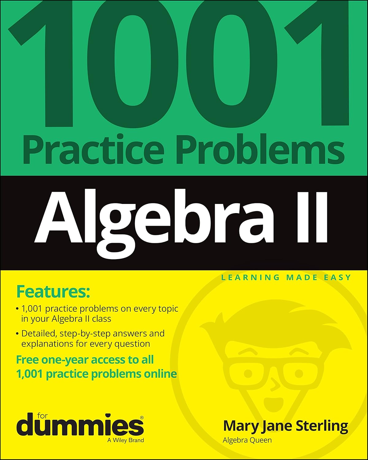 Algebra II: 1001 Practice Problems For Dummies (+ Free Online Practice) cover