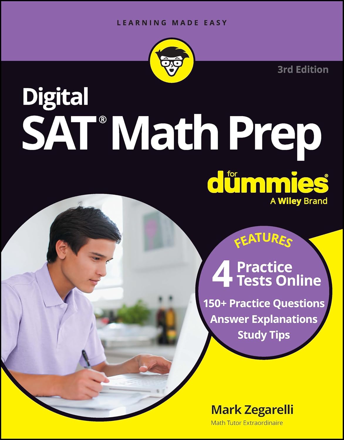 Digital SAT Math Prep For Dummies: Book + 4 Practice Tests Online, Updated for the NEW Digital Format cover