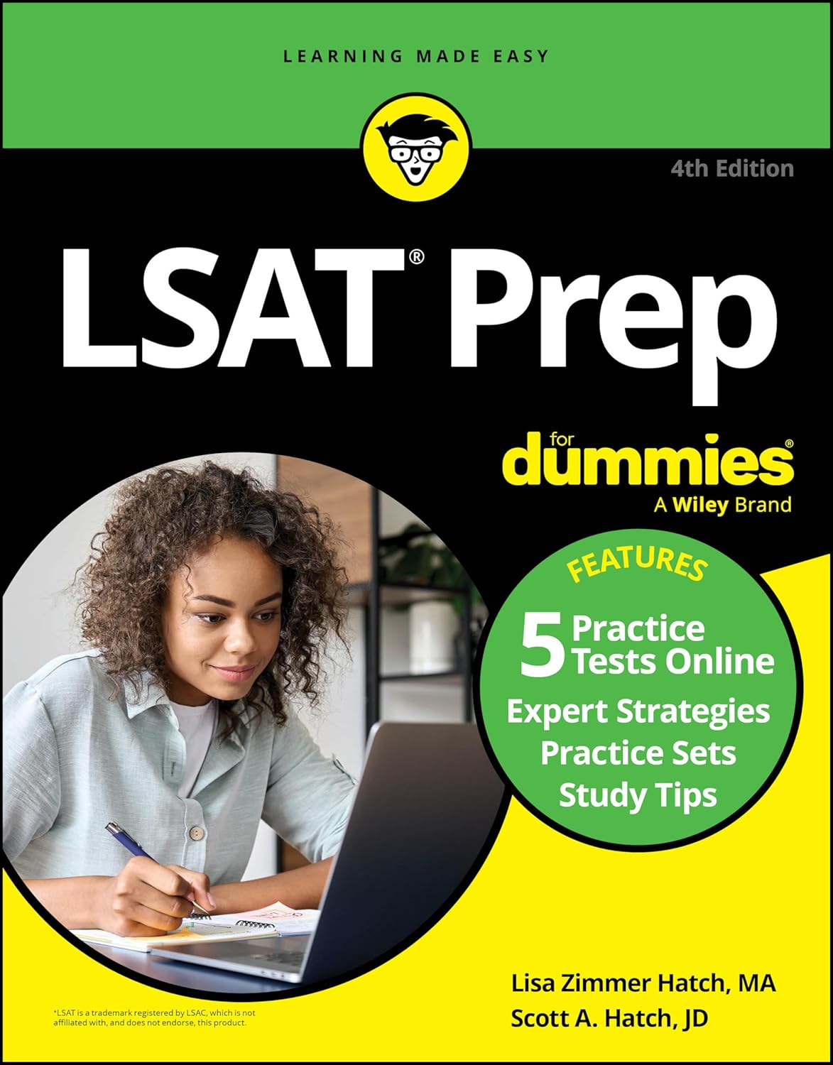LSAT Prep For Dummies: Book + 5 Practice Tests Online cover