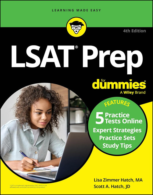 LSAT Prep For Dummies: Book + 5 Practice Tests Online cover