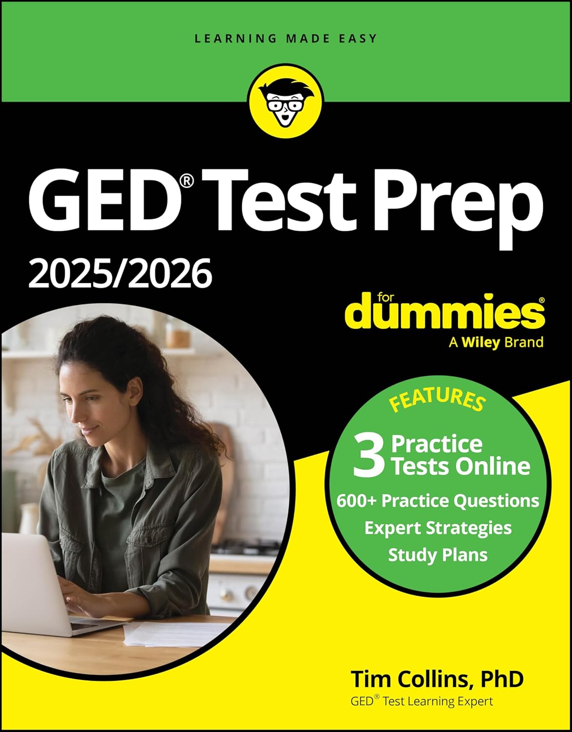 GED Test Prep 2025/2026 For Dummies: Book + 3 Practice Tests Online cover