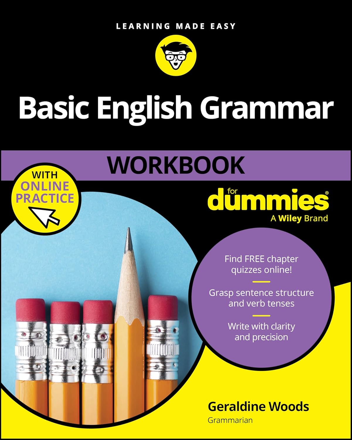 Basic English Grammar Workbook For Dummies with Online Practice Quizzes cover