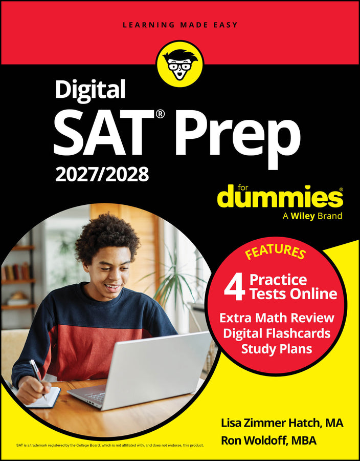 Digital SAT Prep 2027/2028 For Dummies: Book + 4 Full-Length Practice Tests & Flashcards Online cover