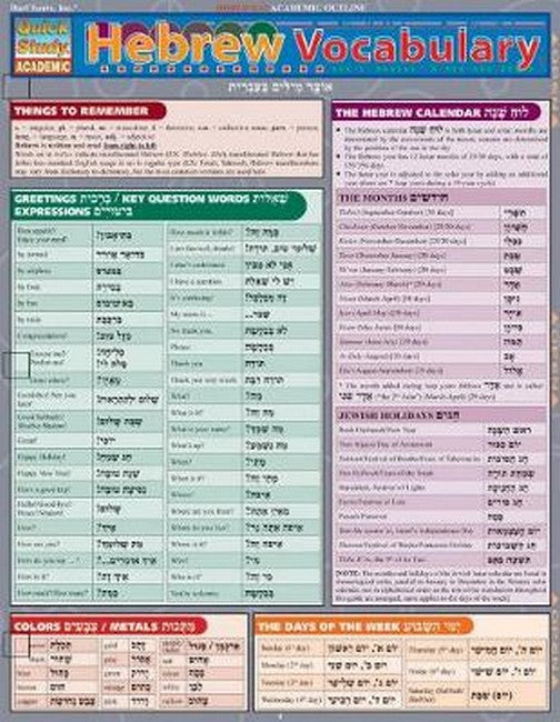 Hebrew Vocabulary cover