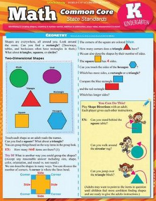 Math Common Core For Kindergarten cover