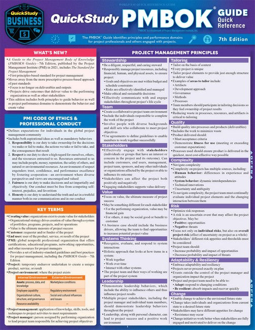 QuickStudy PMBOK Quick Reference Guide cover