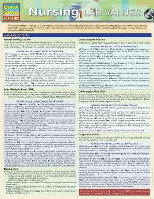 Nursing: Lab Values cover