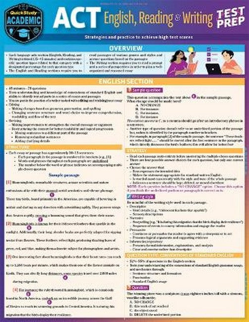 ACT English, Reading & Writing Test Prep cover