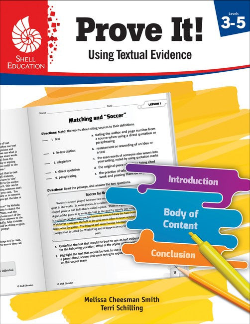 Prove It! Using Textual Evidence, Levels 3-5 cover