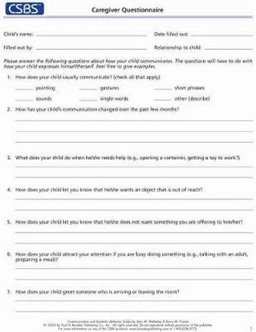 CSBS (TM) Record Forms and Caregiver Questionnaires cover