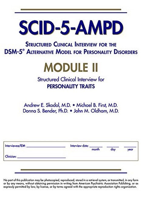 Structured Clinical Interview for the DSM-5 (R) Alternative Model for Personality Disorders (SCID-5-AMPD) Module II cover