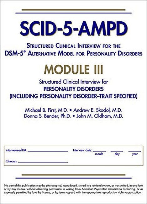 Structured Clinical Interview for the DSM-5 (R) Alternative Model for Personality Disorders (SCID-5-AMPD) Module III cover