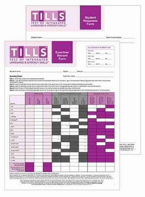 Test of Integrated Language and Literacy Skills (TM) (TILLS (TM))- Forms: Set (Comprising 25 examiner Forms and 25 Student Forms)