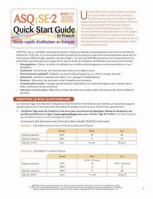 Ages & Stages Questionnaires: Social-Emotional (ASQ:SE-2) Quick Start Gu cover