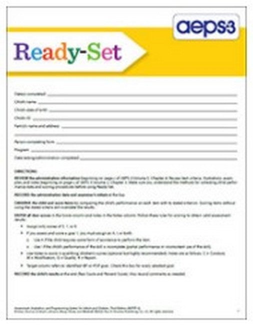 Assessment, Evaluation, and Programming System for Infants and Children (AEPS (R)-3) cover