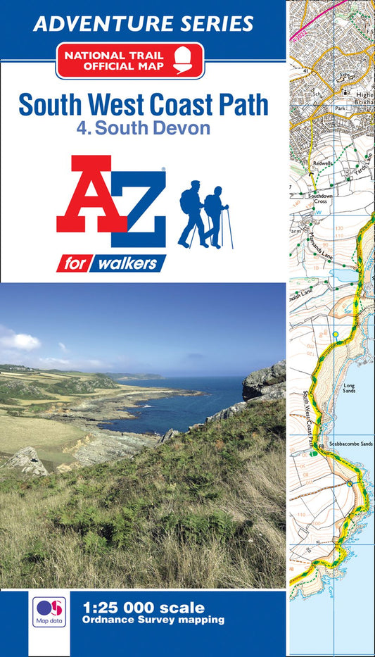 A-Z Adventure Series - South West Coast Path National Trail Official Map South Devon: With Ordnance Survey Mapping [New Third Edition]