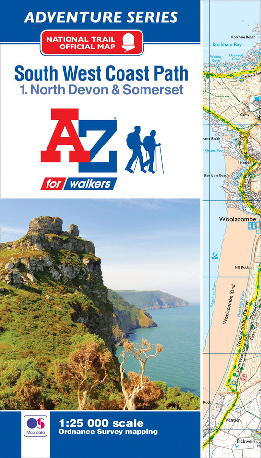 A-Z Adventure Series - South West Coast Path National Trail Official Map North Devon And Somerset: With Ordnance Survey Mapping [New Third Edition]