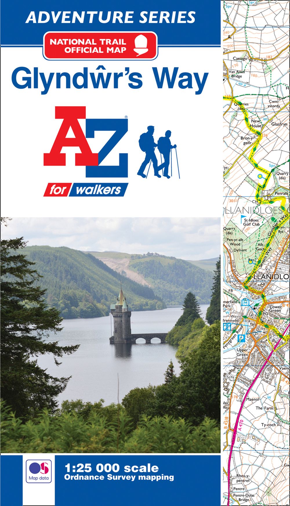 A-Z Adventure Series - Glyndwr's Way National Trail Official Map: With Ordnance Survey Mapping [New Second Edition]