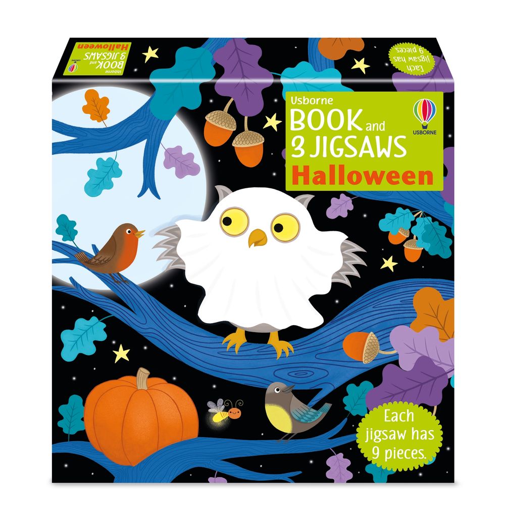 Usborne Book and 3 Jigsaws - Halloween