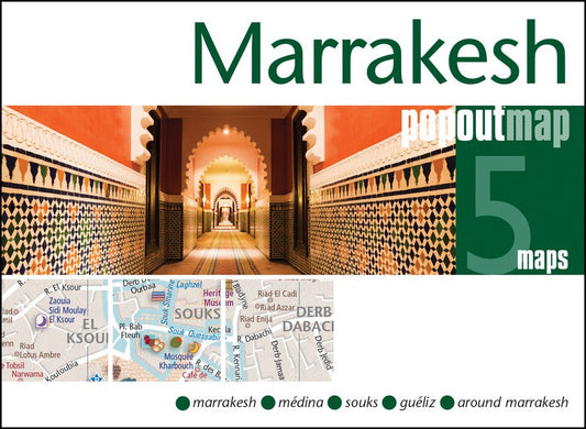 Marrakesh PopOut Map: Pocket size pop up city map of Marrakesh