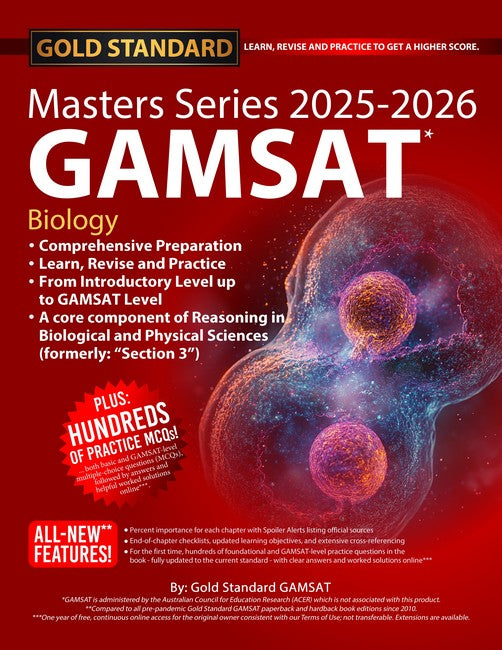 2025-2026 Masters Series GAMSAT Biology Preparation by Gold Standard GAMSAT cover